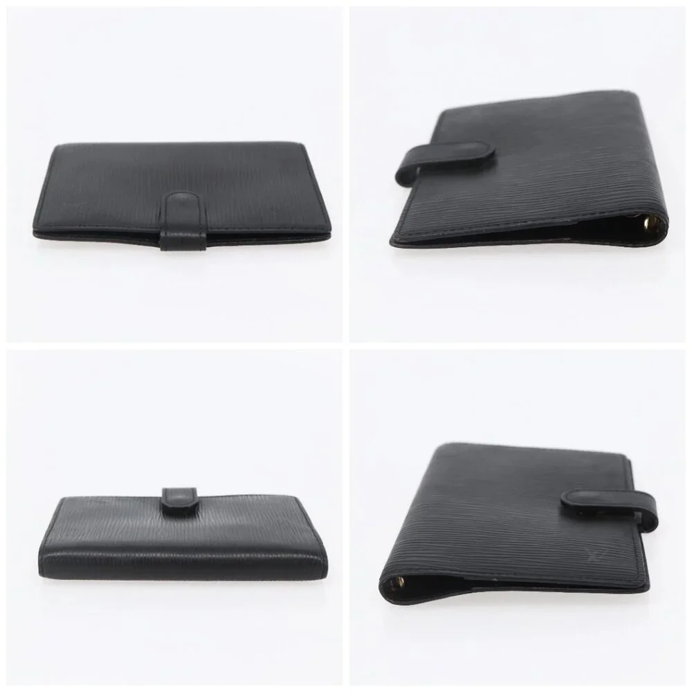 LOUIS VUITTON Epi Agenda PM Day Planner Cover Black R20052 LV Auth BA8370